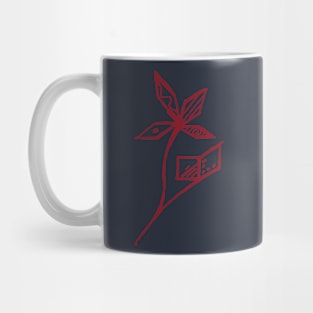 Telkin Flower Red on Navy Mug